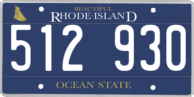 RI license plate 512930