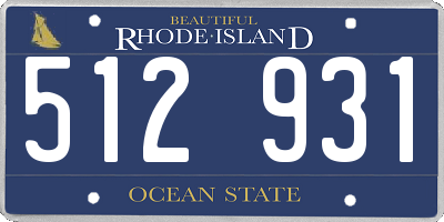 RI license plate 512931