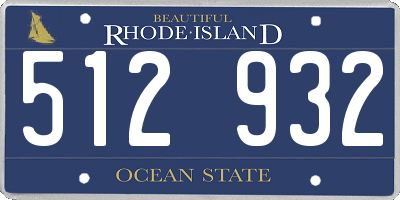 RI license plate 512932