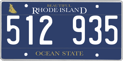 RI license plate 512935