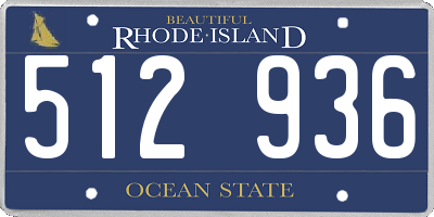 RI license plate 512936