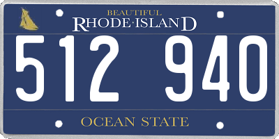 RI license plate 512940