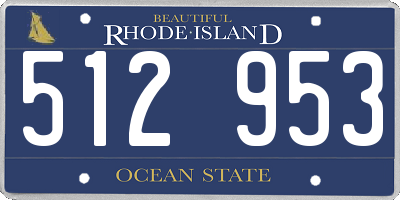 RI license plate 512953