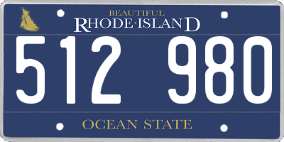 RI license plate 512980