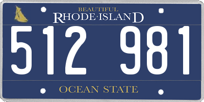 RI license plate 512981