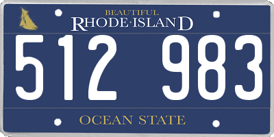 RI license plate 512983
