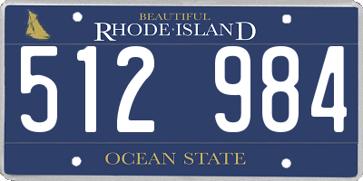 RI license plate 512984