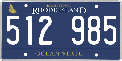 RI license plate 512985