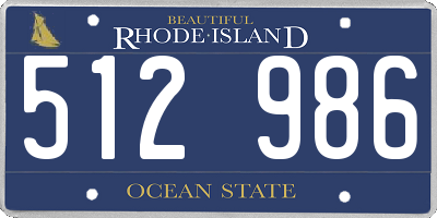 RI license plate 512986