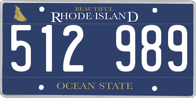 RI license plate 512989