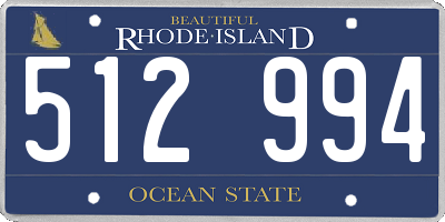 RI license plate 512994