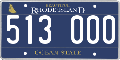 RI license plate 513000