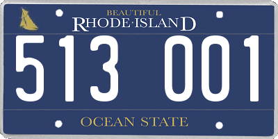 RI license plate 513001