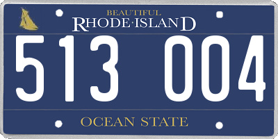 RI license plate 513004