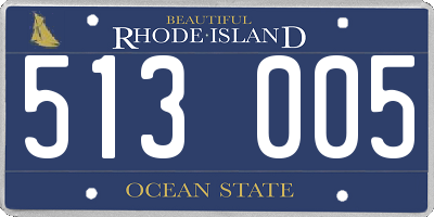 RI license plate 513005