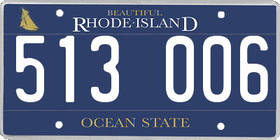 RI license plate 513006