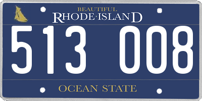 RI license plate 513008
