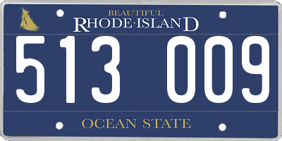 RI license plate 513009