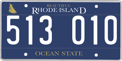 RI license plate 513010