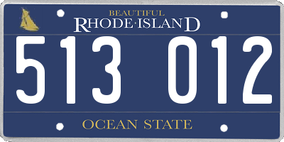 RI license plate 513012