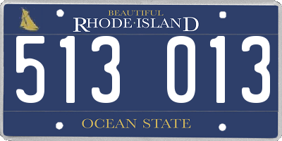 RI license plate 513013