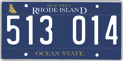 RI license plate 513014