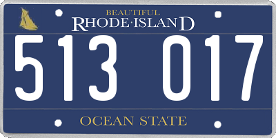 RI license plate 513017