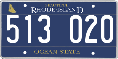 RI license plate 513020