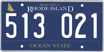 RI license plate 513021
