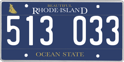 RI license plate 513033