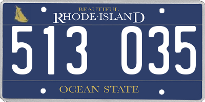 RI license plate 513035
