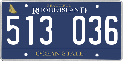 RI license plate 513036