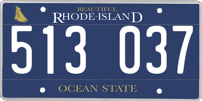 RI license plate 513037