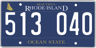 RI license plate 513040