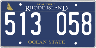 RI license plate 513058