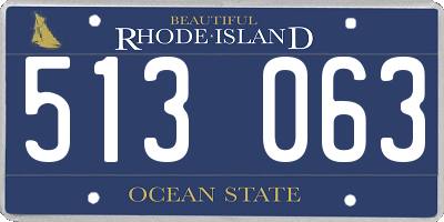 RI license plate 513063