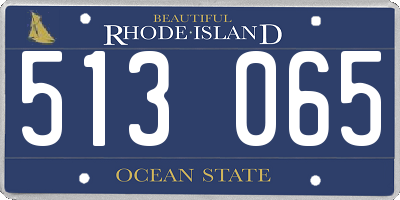 RI license plate 513065