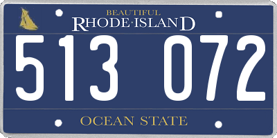 RI license plate 513072