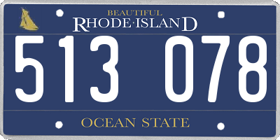 RI license plate 513078