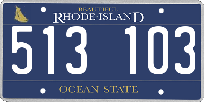 RI license plate 513103