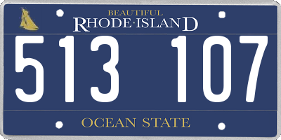 RI license plate 513107