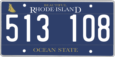 RI license plate 513108