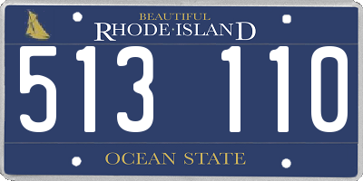 RI license plate 513110