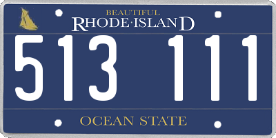 RI license plate 513111