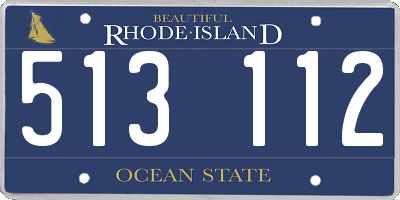 RI license plate 513112