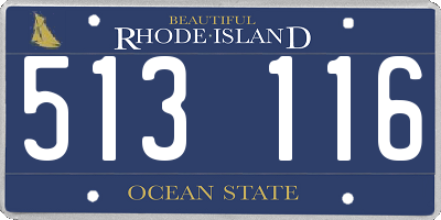 RI license plate 513116