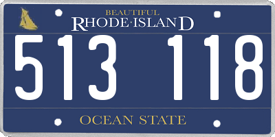 RI license plate 513118