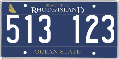 RI license plate 513123