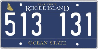 RI license plate 513131