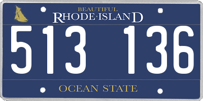 RI license plate 513136